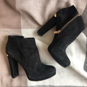 Michael Kors Haven Side Zip Suede High Heel Bootie
